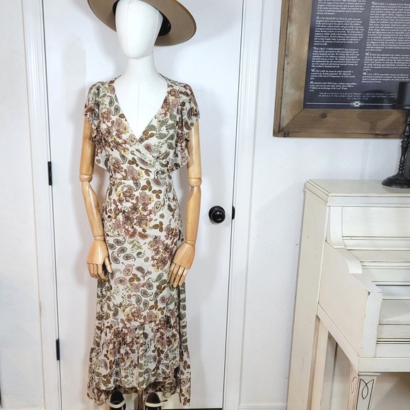 DREW Dresses & Skirts - Anthropologie Drew Terra Paisley Vintage Garden Maxi Fall Dress Size Medium